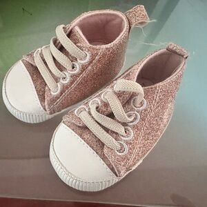 Primark Kids Glitter Lace-Up Sneakers in Rose Gold